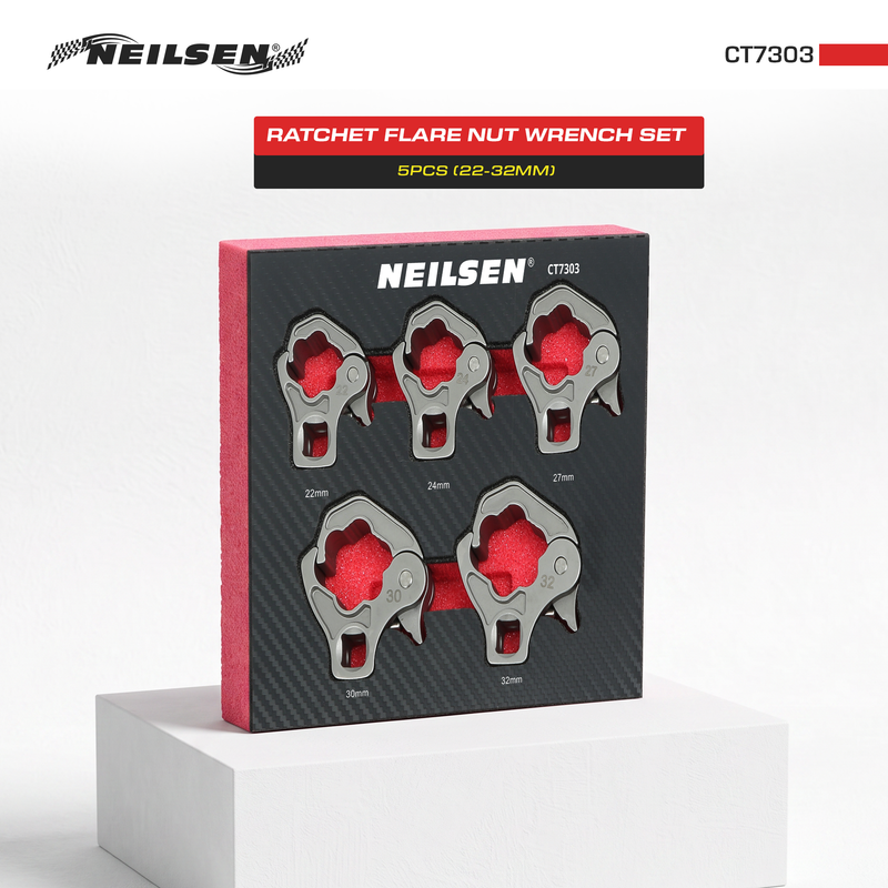 CT7303 - 5pcs Ratchet Flare Nut Wrench Set  22-32mm