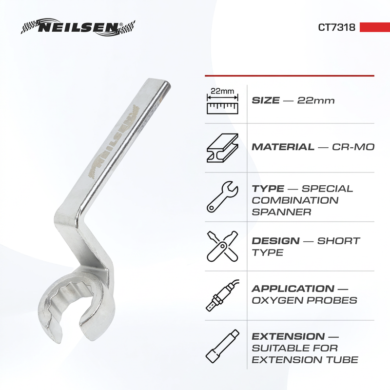 CT7318 - 22mm Special Combination Spanner for Oygen Probes