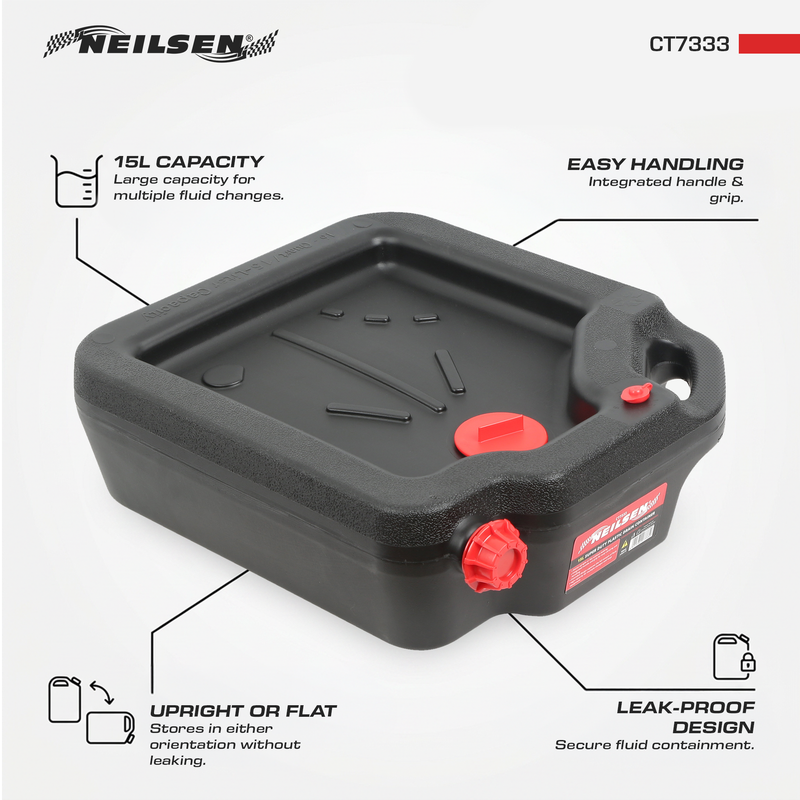 CT7333 - 15L Super Duty Plastic Drain Container Leak Proof