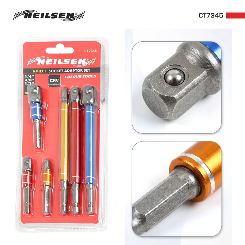 CT7345 - 6pc Colour Coded Impact Socket Adaptor Set