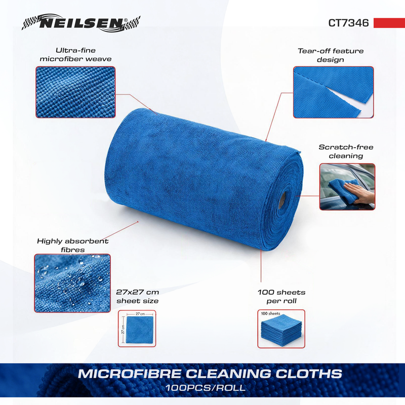 CT7346 - Microfibre Cleaning Cloth 100pcs/Roll