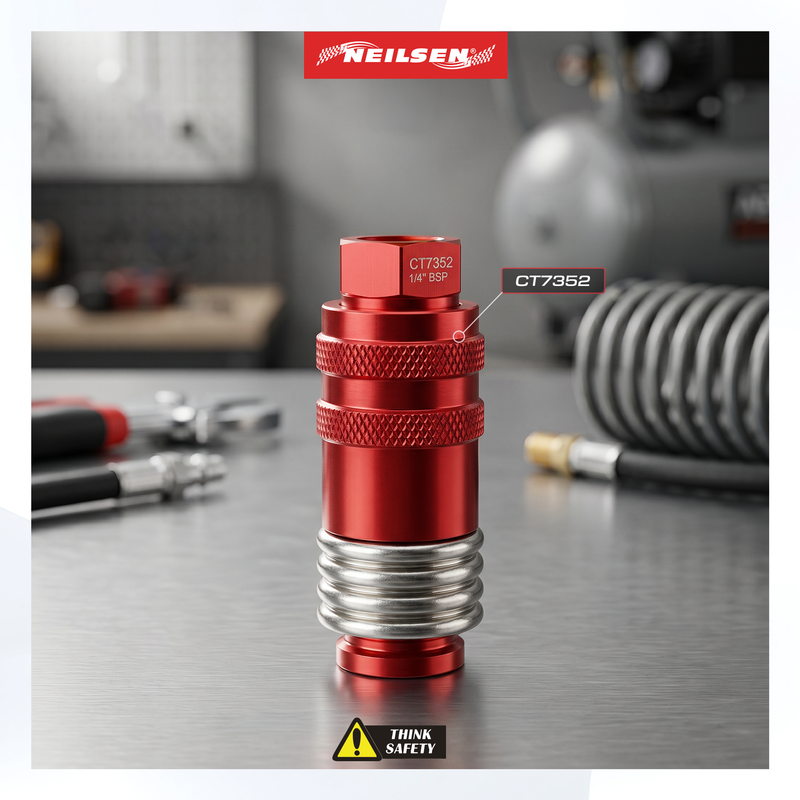 CT7352 - 5 IN 1 Universal Safety Exhaust Quick Industrial  Coupler 1/4" NPT Female