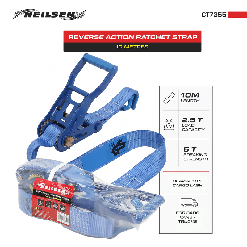 CT7355 - Reverse Action Ratchet Strap 10 Metres