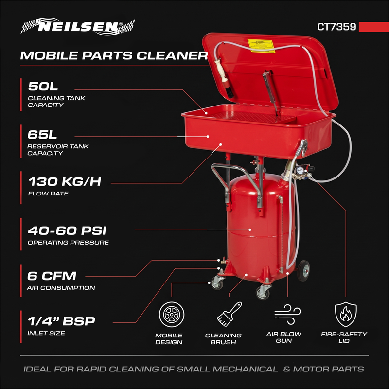 CT7359 - 50L Mobile Parts Cleaner