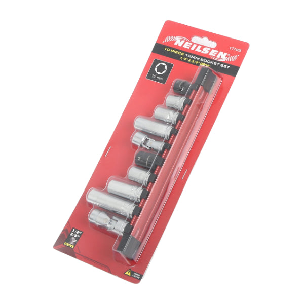 CT7405 - 10pc 12mm Socket Set 1/4" & 3/8" Drive 6 Point
