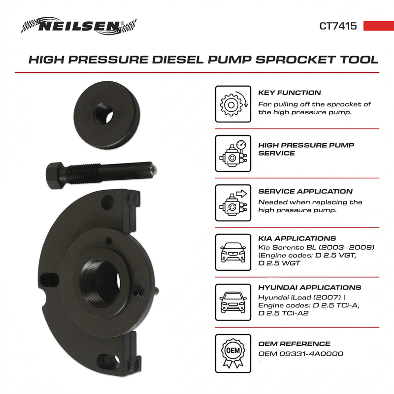 CT7415 - High Pressure Diesel Pump Sprocket Tool For Hyundai Kia