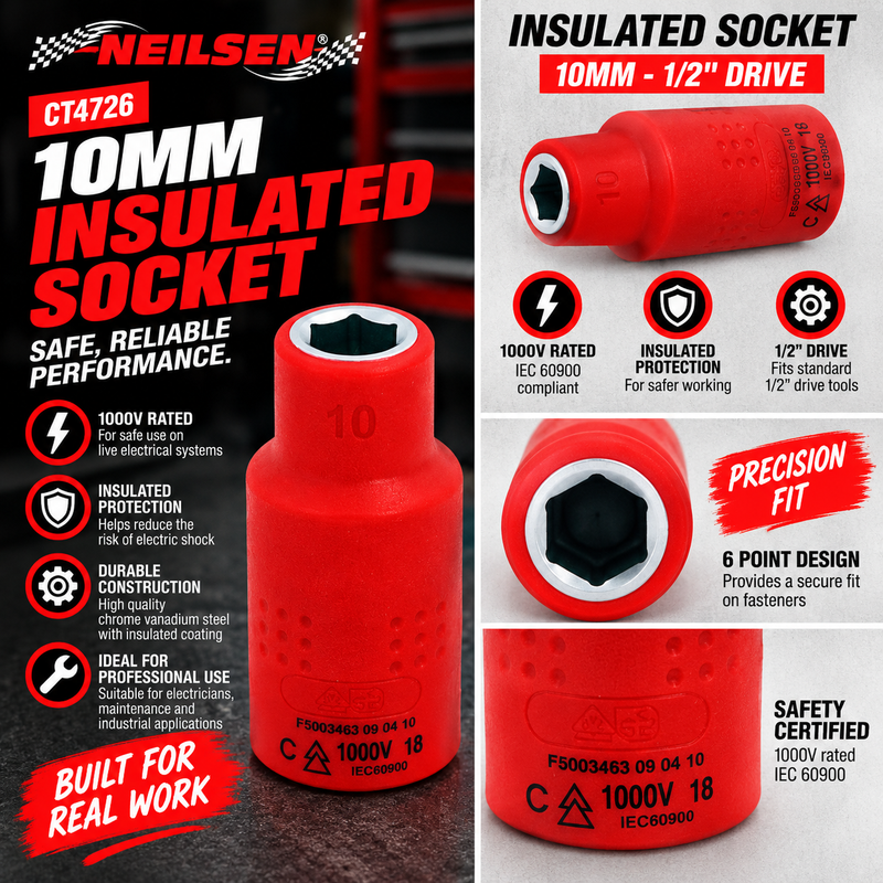 CT4726 - 1/2in DR 10mm Insulated Socket
