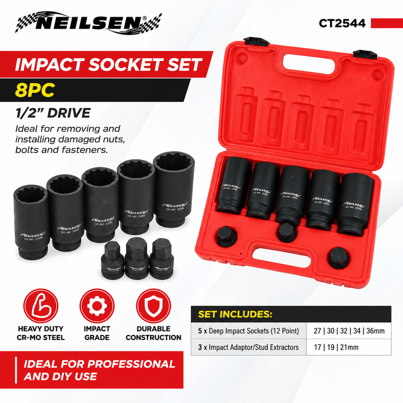 CT2544 - 8pc 1/2in DR Socket and Bit Set