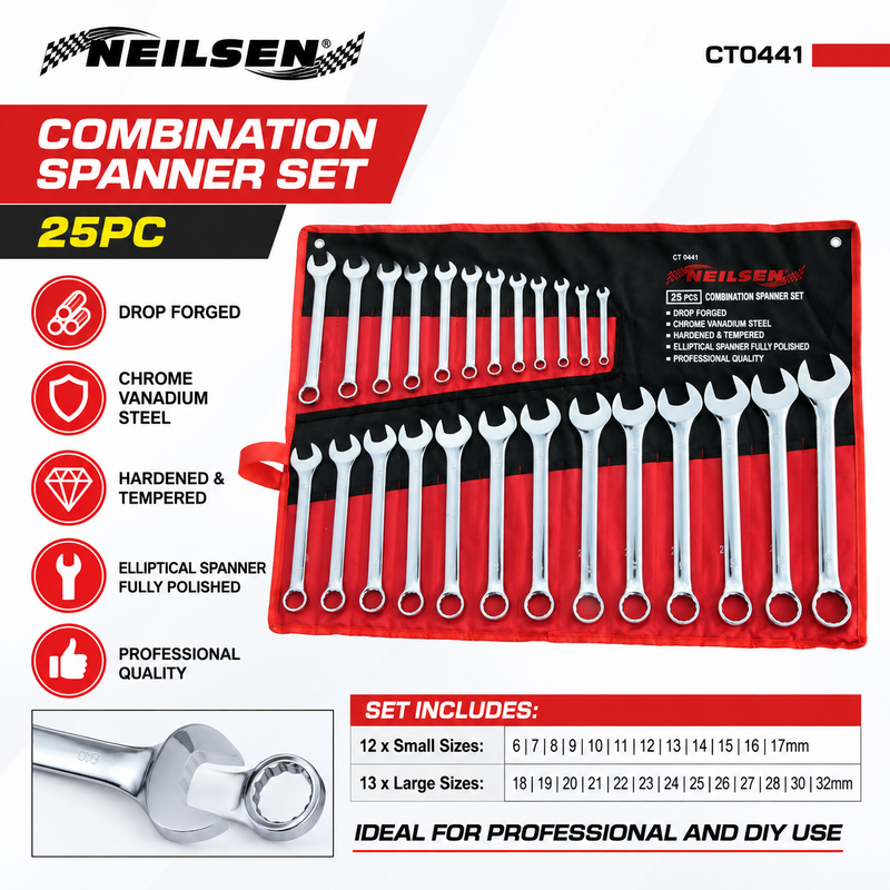 CT0441 - 25pc Combination Spanner Set