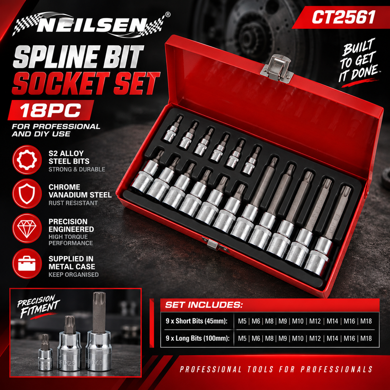 CT2561 - 18pc 1/4 and 1/2in DR Star Bit Set