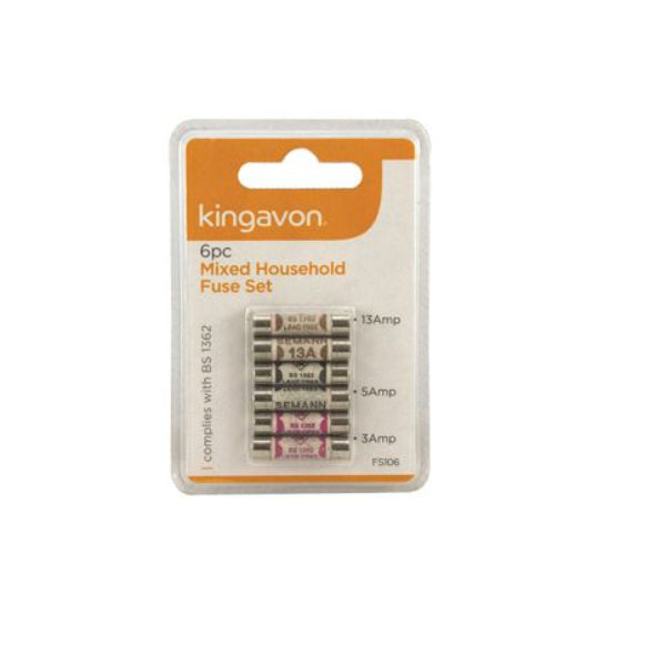 FS106 - 6pc Mixed Household Fuse Set