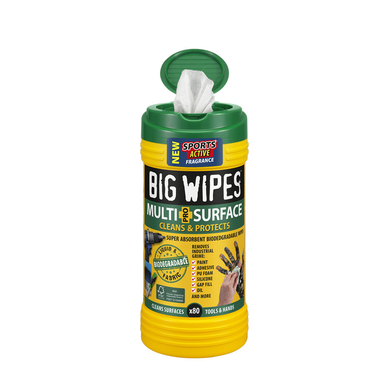Big Wipes Multi-Surface Pro+ Bio Cleaning Wipes Tub of 80 - 2440