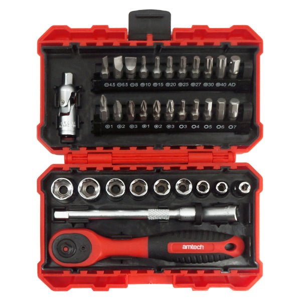 I0227 - 35pc 1/4" Dr Metric Socket Set With Assorted Bits