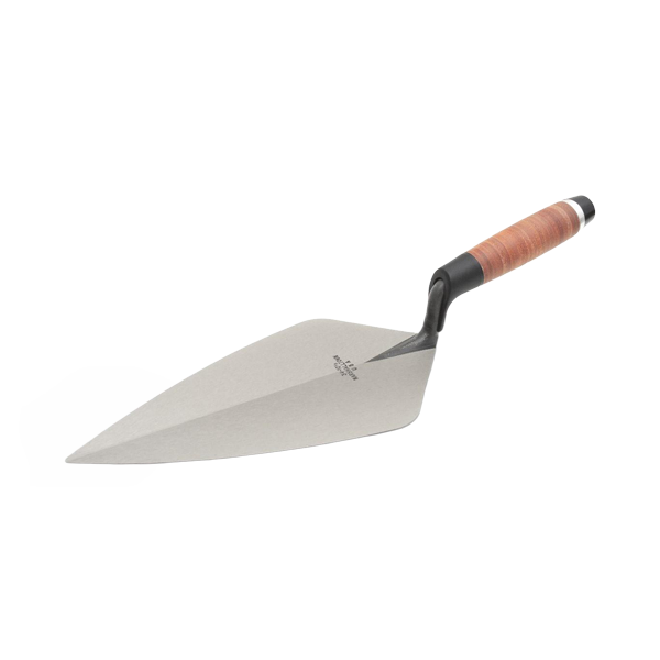 M34105L - Marshalltown 10.5" Wide London Pattern Brick Trowel Leather Handle