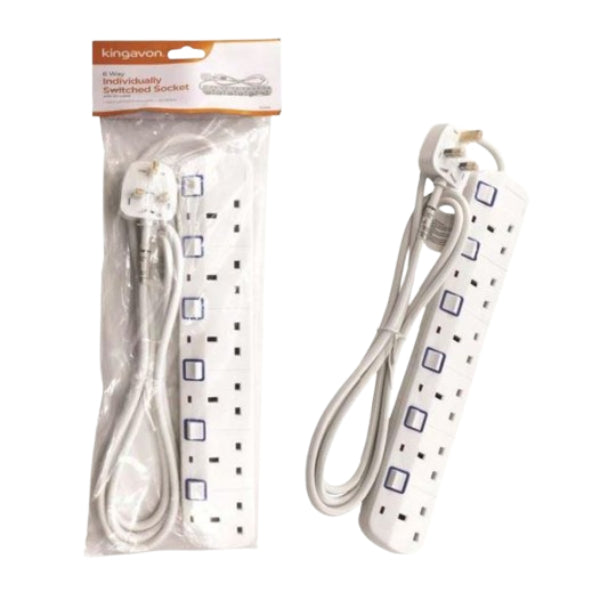 PA108 - 2m 6 Way Individually Switched Socket