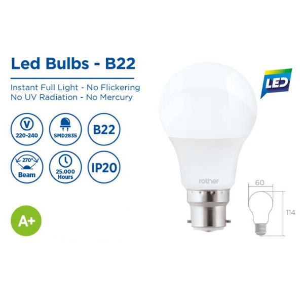 RLE01102B - 7w A60 LED Bulb 595LM