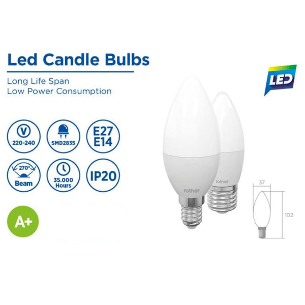 RLE02101 - 6W LED Candle Bulb E14 510LM