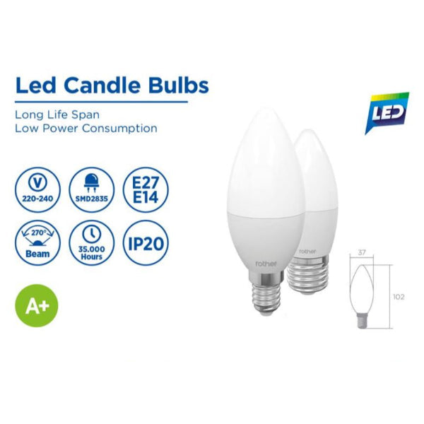 RLE04101 - 8W Candle LED Bulb E14 680LM