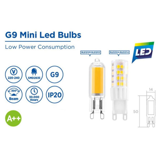 RLE12103 - 3W Mini LED Bulb G9 200LM 220-240v