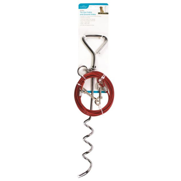 TC600 - Tie Out Cable & Ground Stake 4.6m