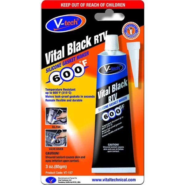 VT157 - Vital Black RTV Silicone Gasket Maker