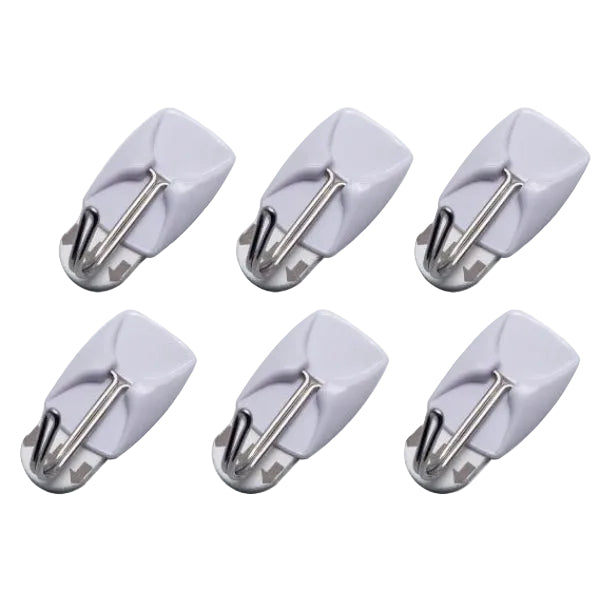 W8306 - 6pc Removable Self Adhesive Metal Hook Set Small