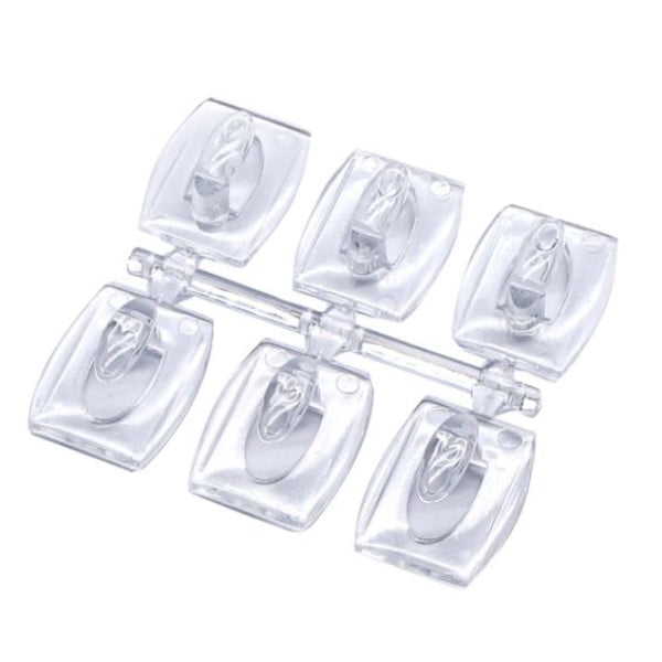 W8307 - 6pc Transparent Removable Hook Set