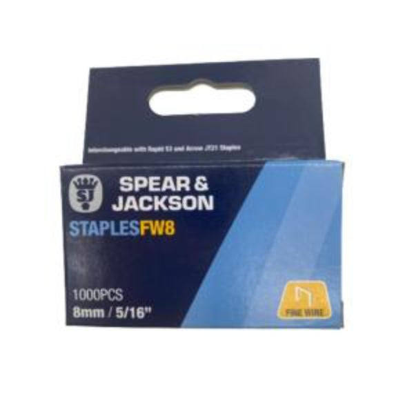 FW8 - Spear & Jackson 8mm Staples 5/16inch X 1000pcs