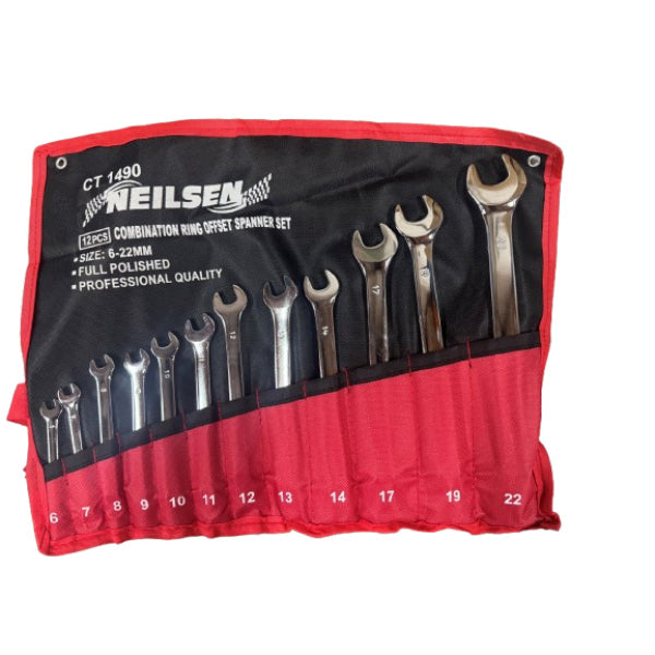 CT1490 - 12pcs Combination Ring Off Set Spanner Set