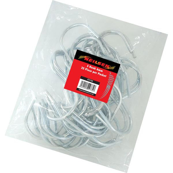 CT1735 - 6mm S Hook in Poly Bag 25pc