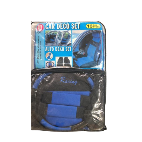 AR27611 - All Ride Seat and Steering Cover Set with Mats 13pc 'racing' Blue