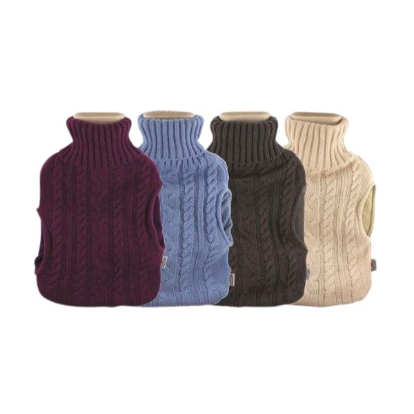 HW175 - 2L Hot Water Bottle With Knitted Cover & Built In Pockets