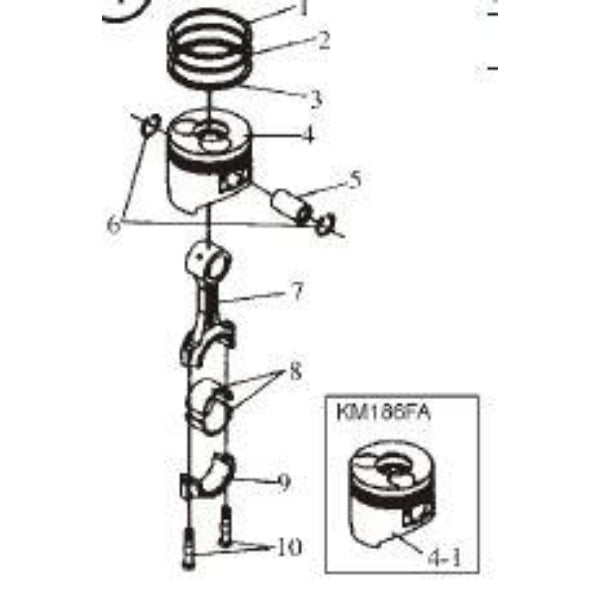 KS0005 - Piston Rings Set Of 3 KN186F-04100T