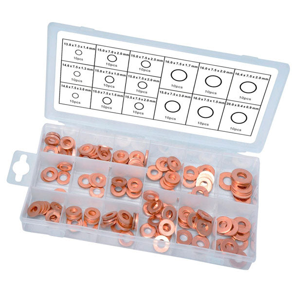 CT3162 - 150pc Fuel Injector Copper Seal Ring Set - Assorted