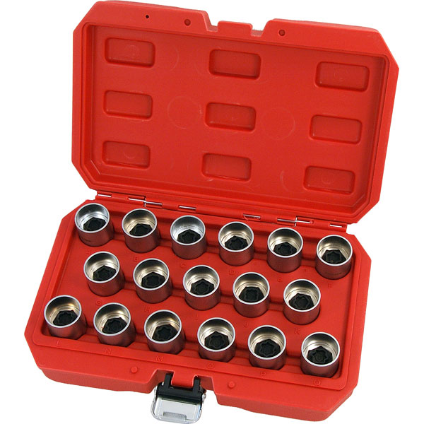 CT5230 - 17pc Locking Wheel Nut Key Set - Land Rover — Neilsen Tools