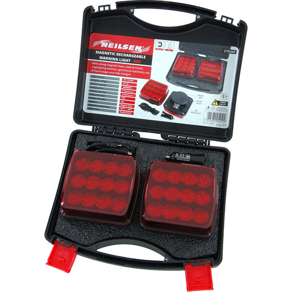 CT5449 - Magnetic Red Rechargeable Warning Lights