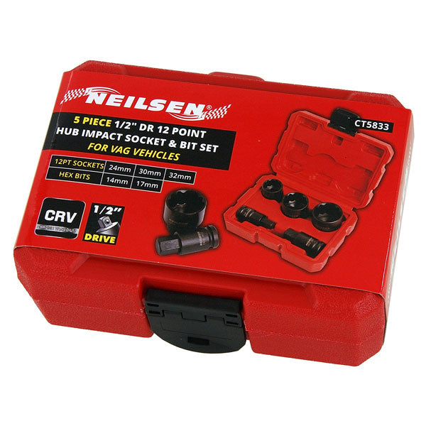CT5833 - 1/2in Dr 5pc Socket and Bit Set for VAG Hub Nuts